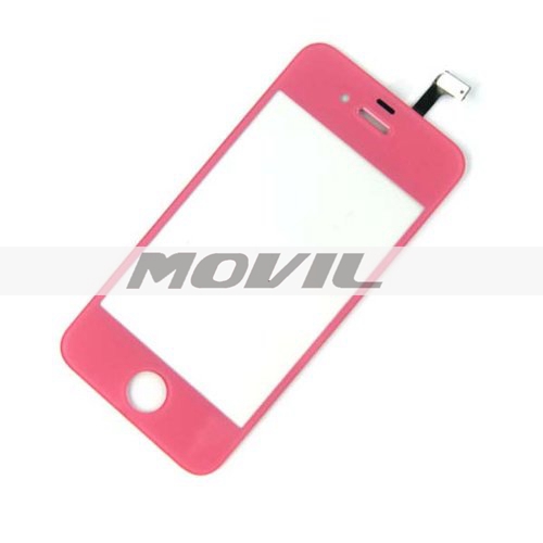 Multicolour LCD Front Touch Screen Glass Lens Flex Cable Digitizer wFrame Replacement for iPhone 4S (Pink)
